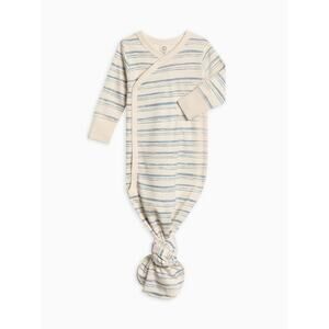 Colored Organics Blue Stripes Kimono Gown  Size 0-3 Months Organic Cotton Knot